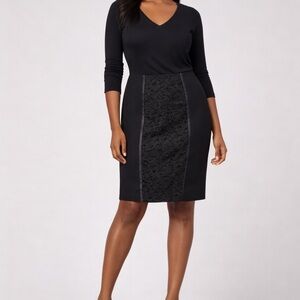 W by Worth Black Dress with Lace Detail